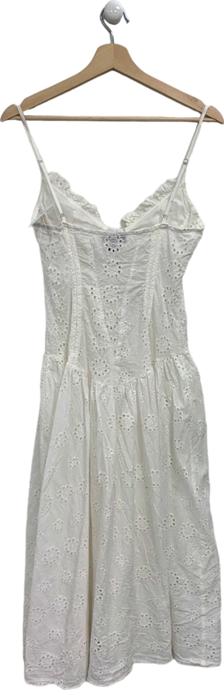 Pretty Little Thing White Eyelet Sundress UK 8