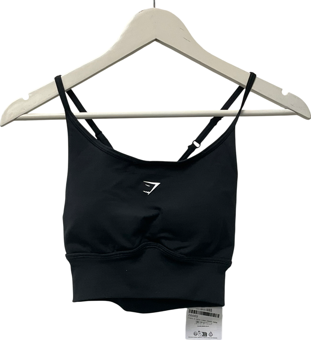 gymshark Black Sweat Seamless Longline Sports Bra UK XS