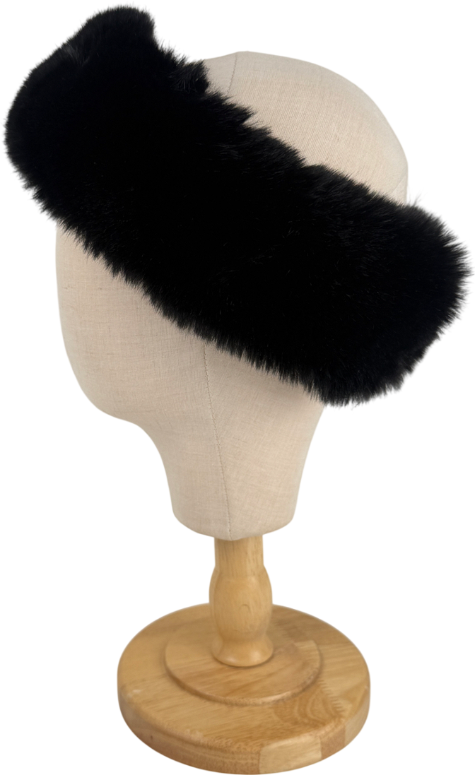 Goldbergh Black Froid Elastic Fur Headband Width 11cm