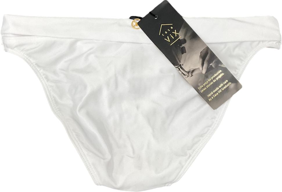 Vix Swimwear White Solid Bia Tube Bikini Bottoms UK 8