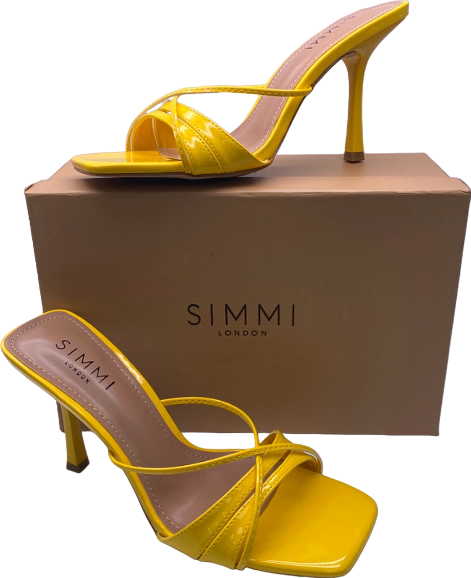 Simmi Yellow Patent Macy-3 Danique Heels UK 5