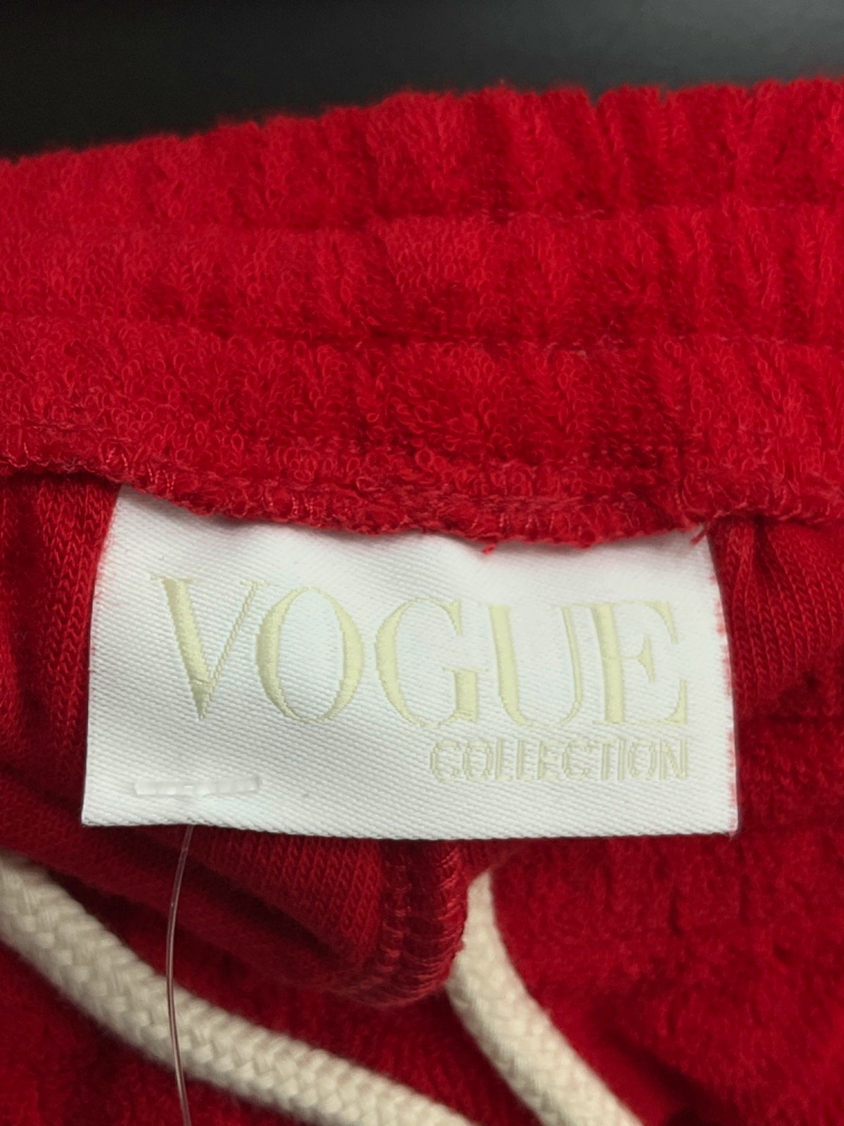 British Vogue Red Terry Shorts UK S