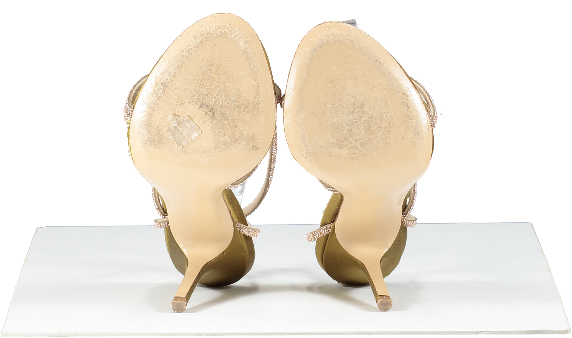 Maria Luca Green Curry Fannia Crystal Sandal UK 7 EU 40 👠