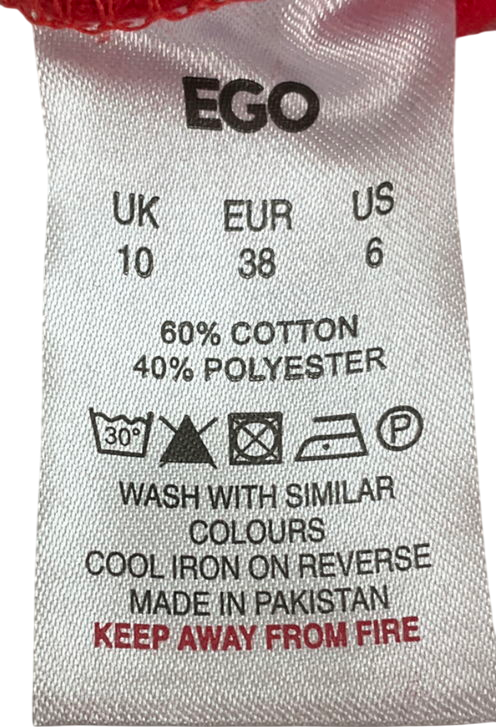 Ego Red Drawstring Waist Wide Leg Joggers & Cropped Zip Up Hoodie UK 10