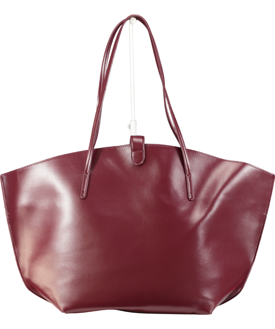 New Look Brown Burgundy Leather-look Tote Bag