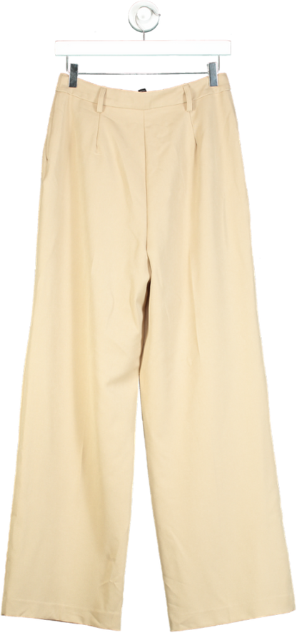 New Look Beige Wide Leg Trousers UK 10