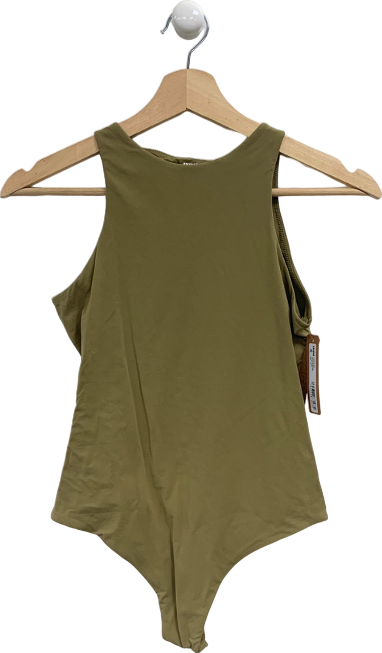 Skims Khaki High Neck Bodysuit UK M