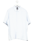 Hugo Boss Blue Short Sleeve Linen Shirt UK XXL