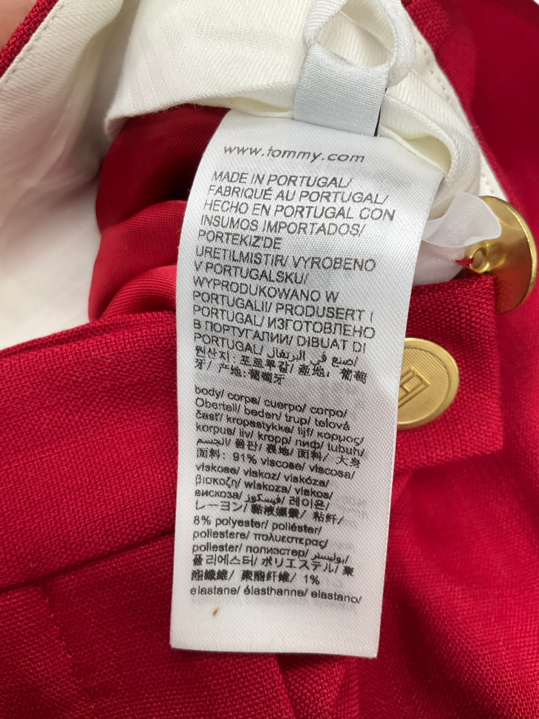 Tommy Hilfiger Red X Sofia Richie Grainge 2-piece Blazer And Wide Legs Pants Suit UK 10