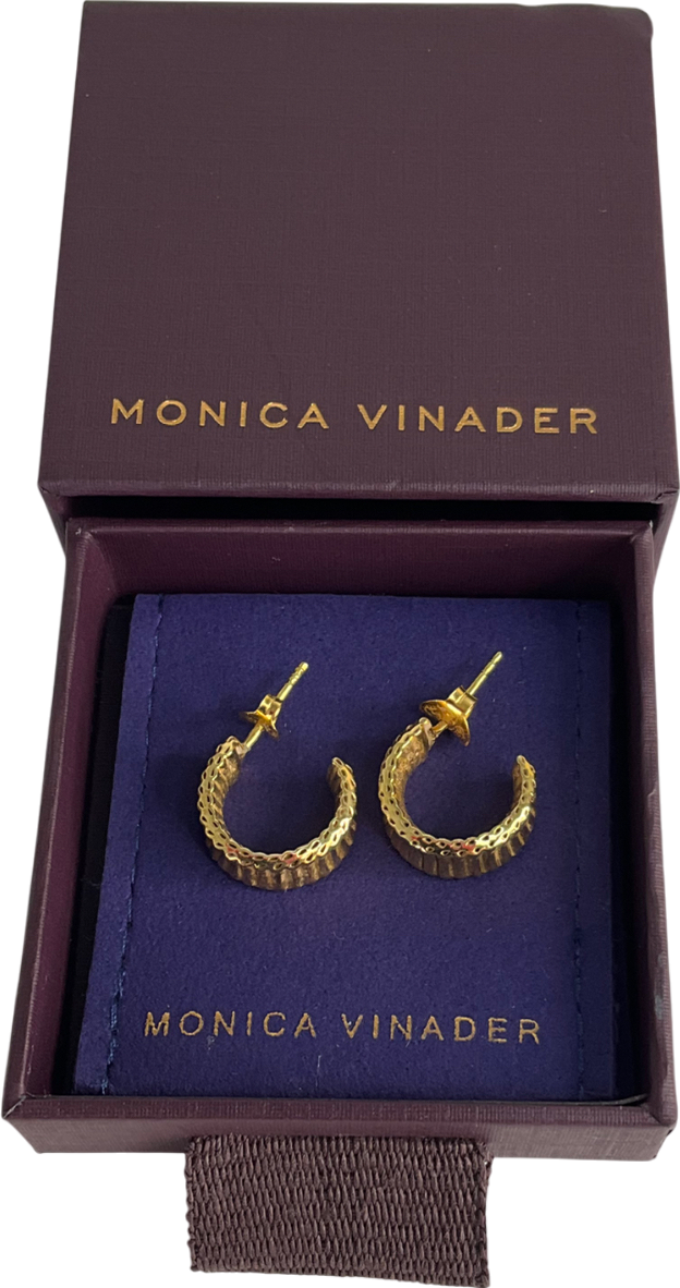 Monica Vinader Disco 18ct Yellow Gold-plated Vermeil Sterling-silver Hoop Earrings One Size