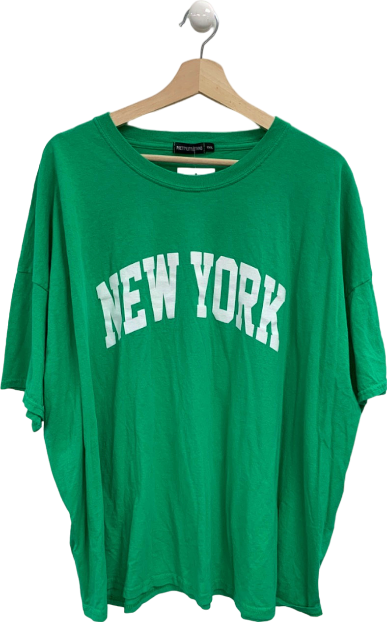 Pretty Little Thing Green New York T-Shirt UK XXXL