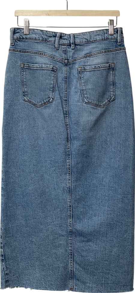 TU Mid Blue Ride Denim Skirt Midi Length UK 12
