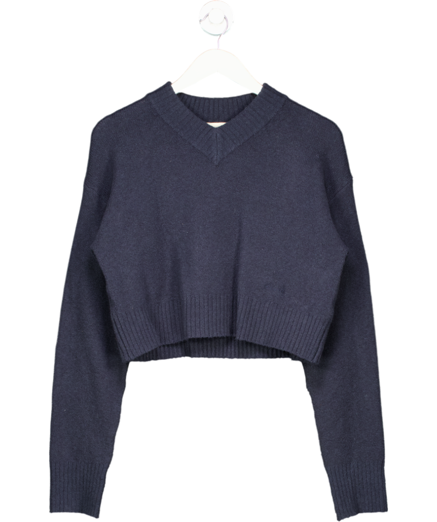 Adanola V Neck Supersoft Embroidered Logo Sweater -midnight Blue UK S