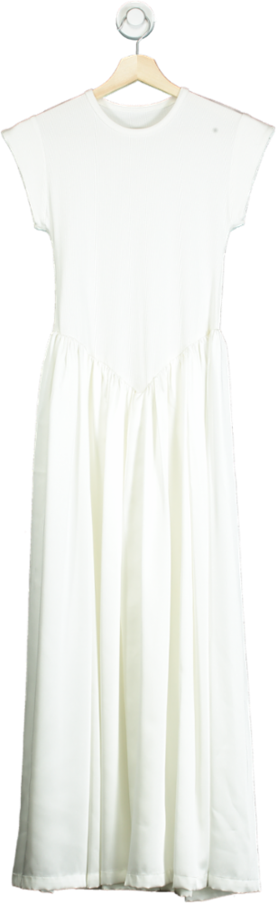 Ancosti White Cap Sleeve Maxi Dress UK M