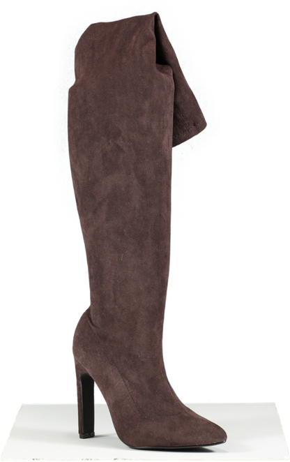 Fashion Nova Brown Places To Be Over The Knee Boots UK 6 EU 39 👠