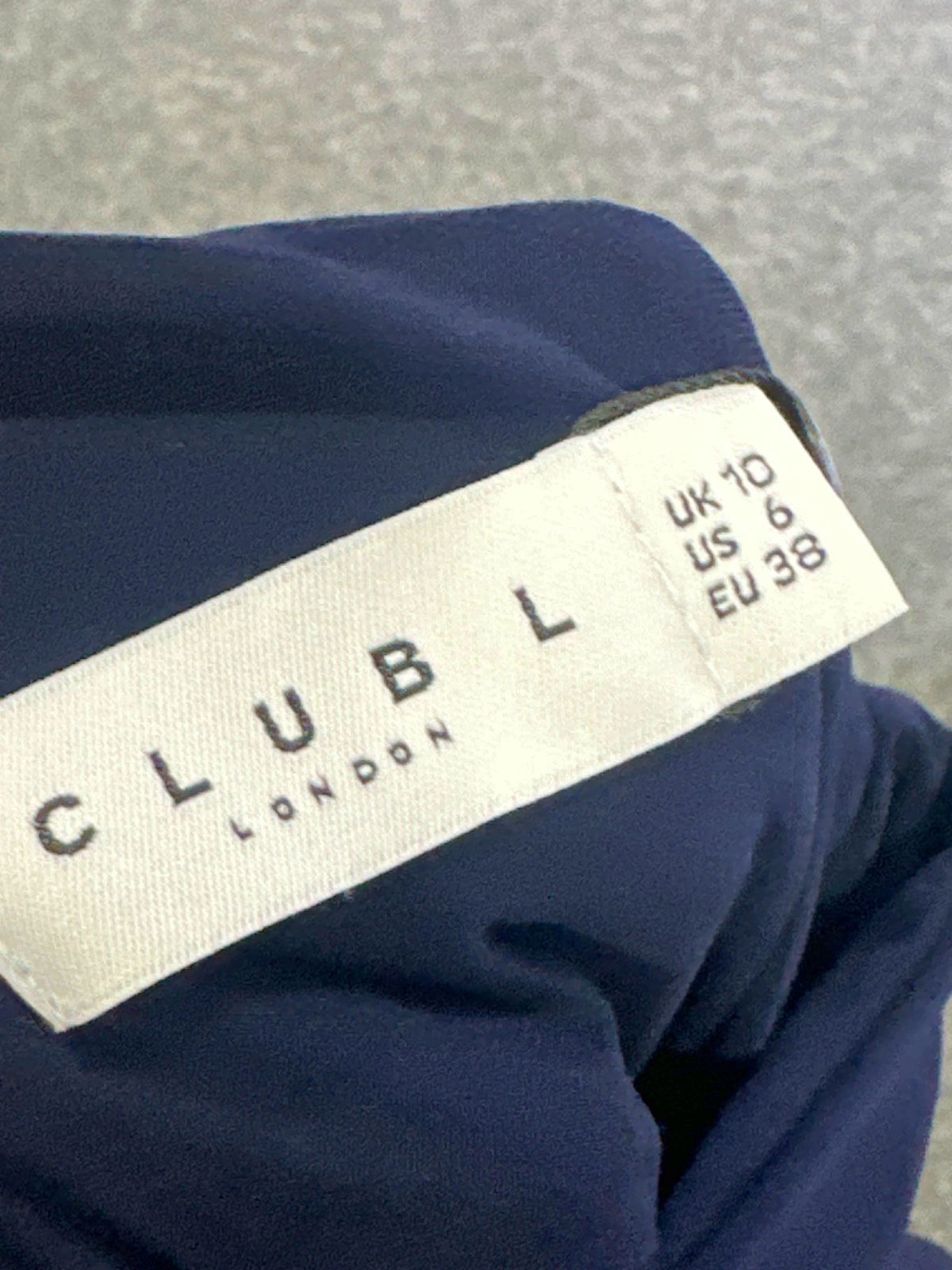 Club L London Navy Mila One Shoulder Ruched Wide Leg Jumpsuit UK 10