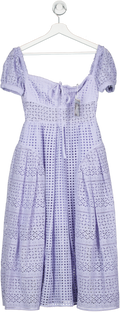 Self Portrait Purple Soft Lilac Broderie Midi Dress BNWT UK 6