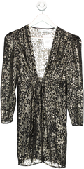 IRO Black Metallic Thread Long Sleeve Dress UK 8