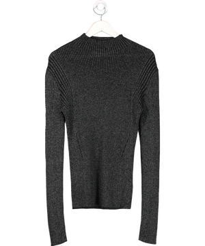 Dion Lee Black Wool Blend Ribbed Top UK 12