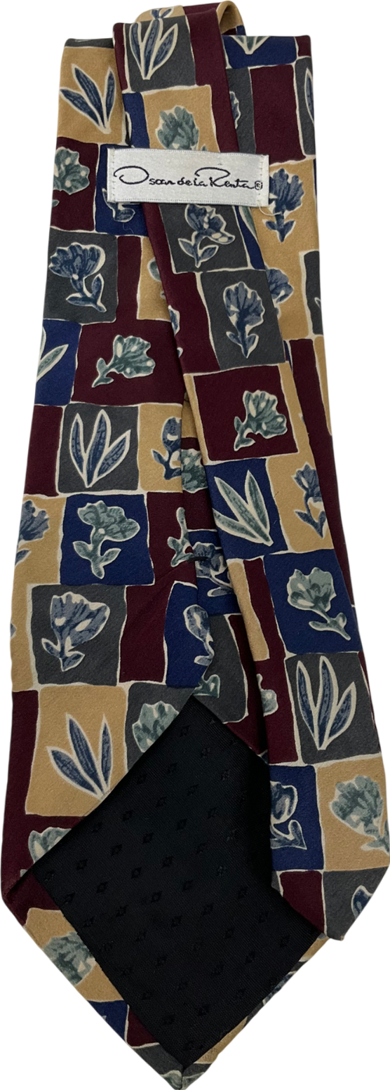 Oscar de la Renta Multicoloured Patten Silk Tie