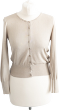 LK  BENNETT Beige Silk-cotton Cardigan UK XS