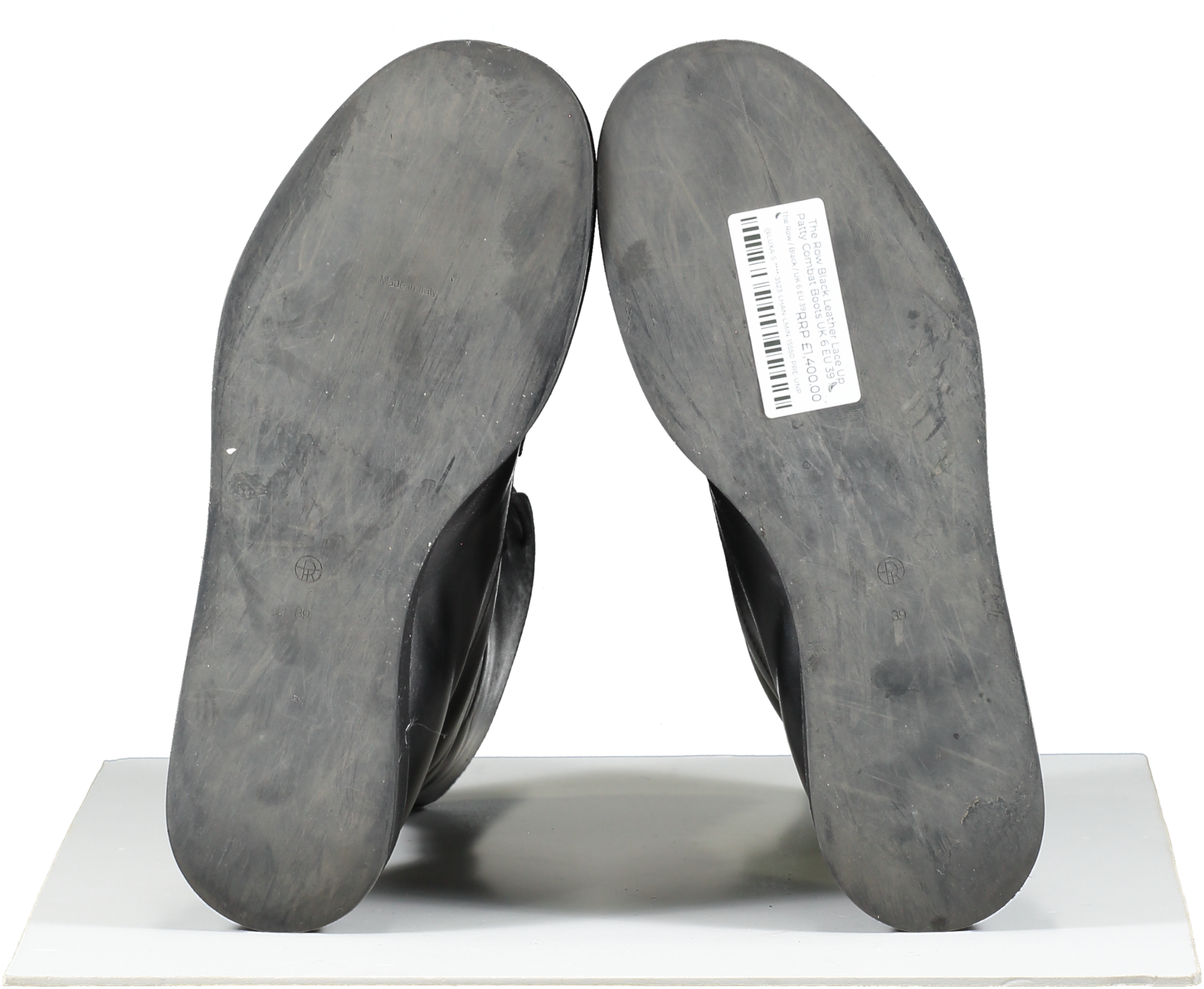 The Row Black Leather Lace Up Patty Combat Boots UK 6 EU 39 👠