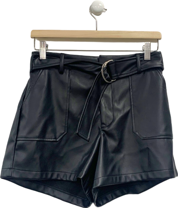 Friends Like These Black Faux Leather Shorts UK 10