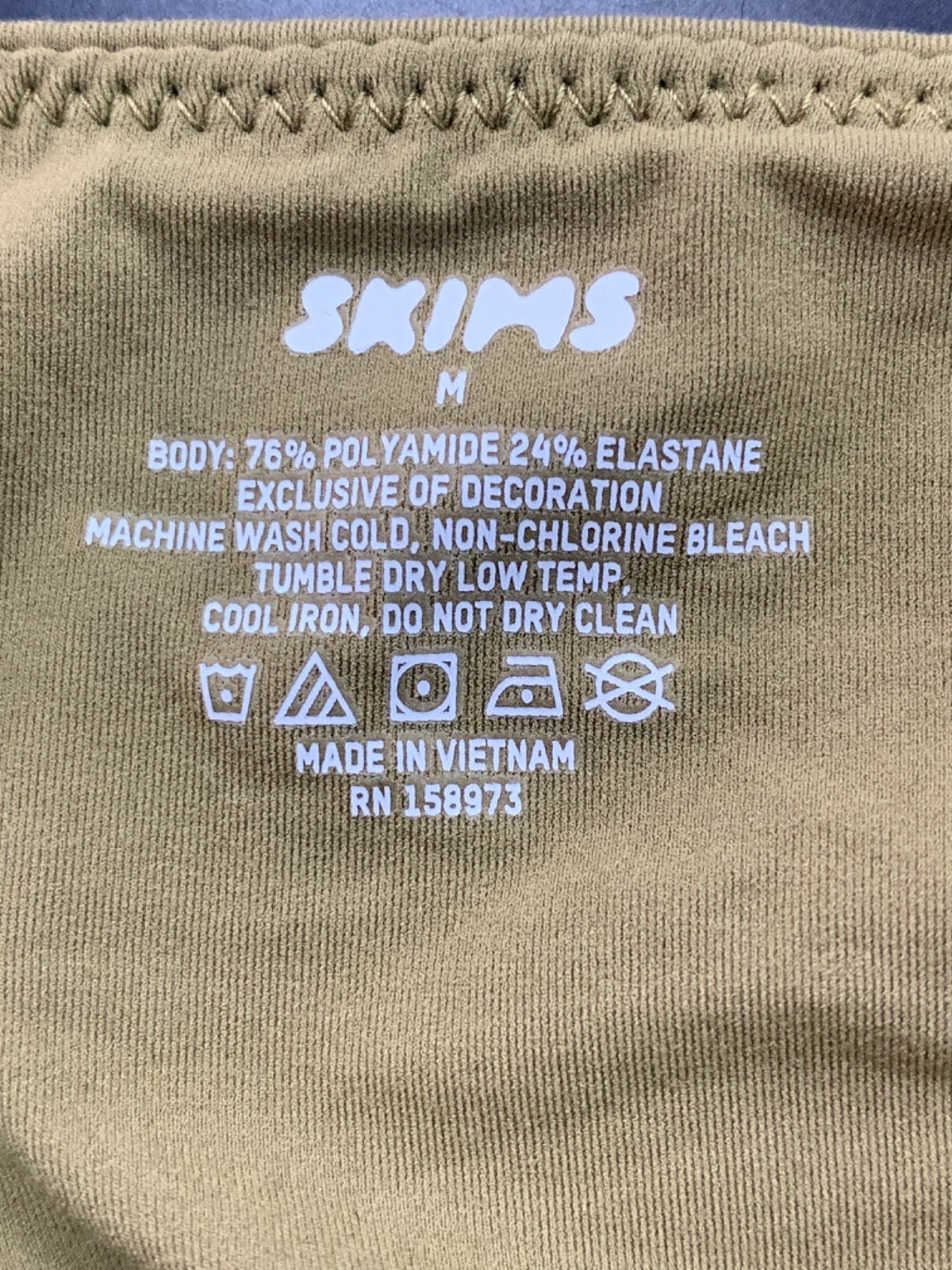 Skims Khaki High Neck Bodysuit UK M