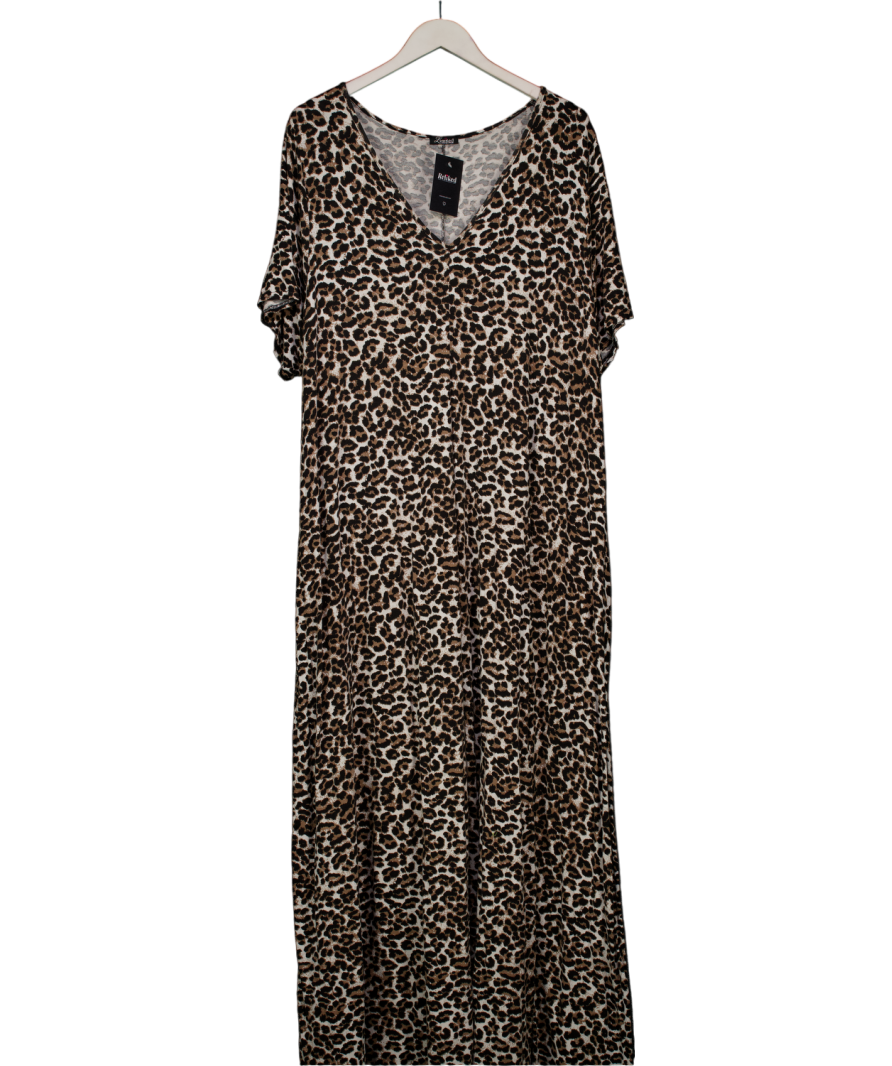 Yours Brown Leopard Short Sleeve Maxi Dress UK 26