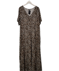 Yours Brown Leopard Short Sleeve Maxi Dress UK 26