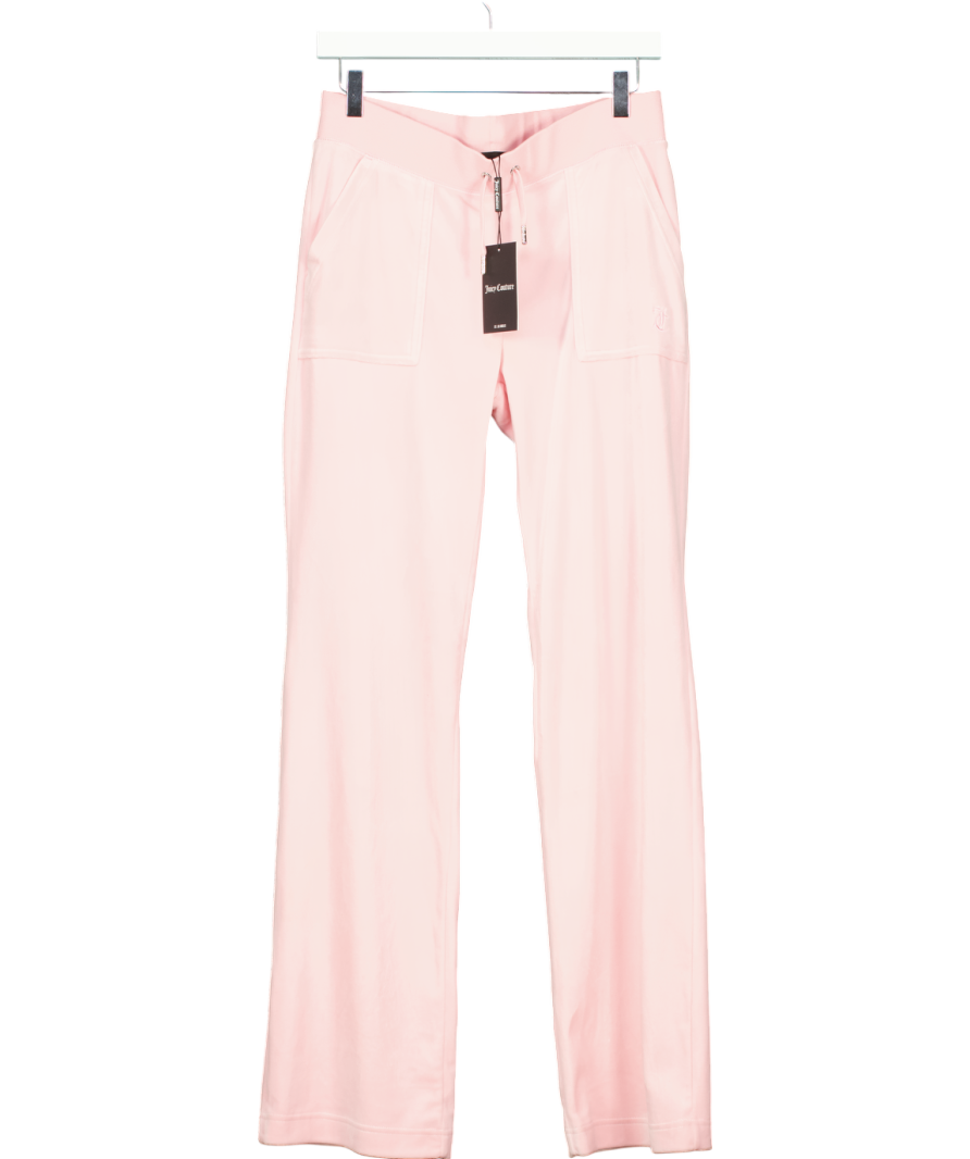 Juicy Couture Juicy Pink Low Rise Flare Classic Velour Track Pant UK M