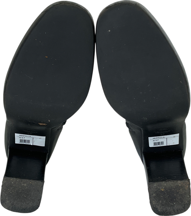 Dune Black Pella Platform Leather Ankle Boots UK 4 EU 37 👠