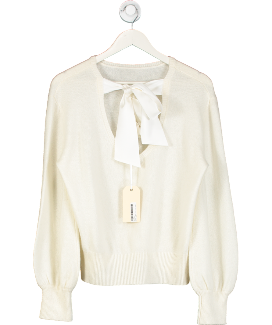 Sinead Keary Cream "The Lily" - Cashmere Bow Back UK XS