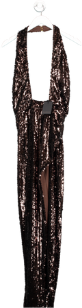 Revolve x Michael Costello Brown Soraya Sequin Gown UK S