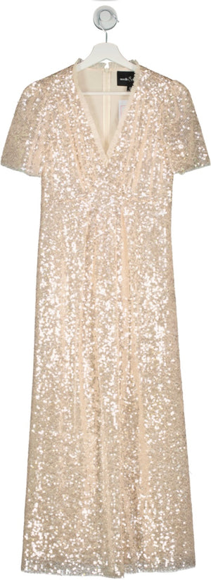 Needle & Thread Blush Pink Sequinned  Mila Gloss Dress UK 8