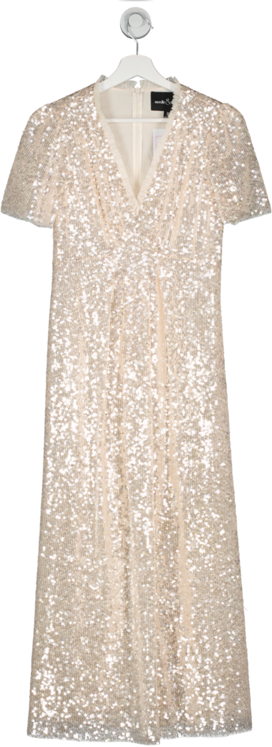 Needle & Thread Pink Mila Gloss Ankle Gown UK 8