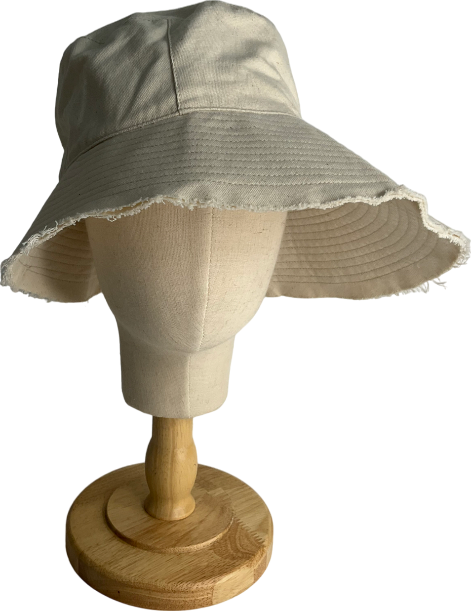 Bassike White Woven Canvas Bucket Hat One Size