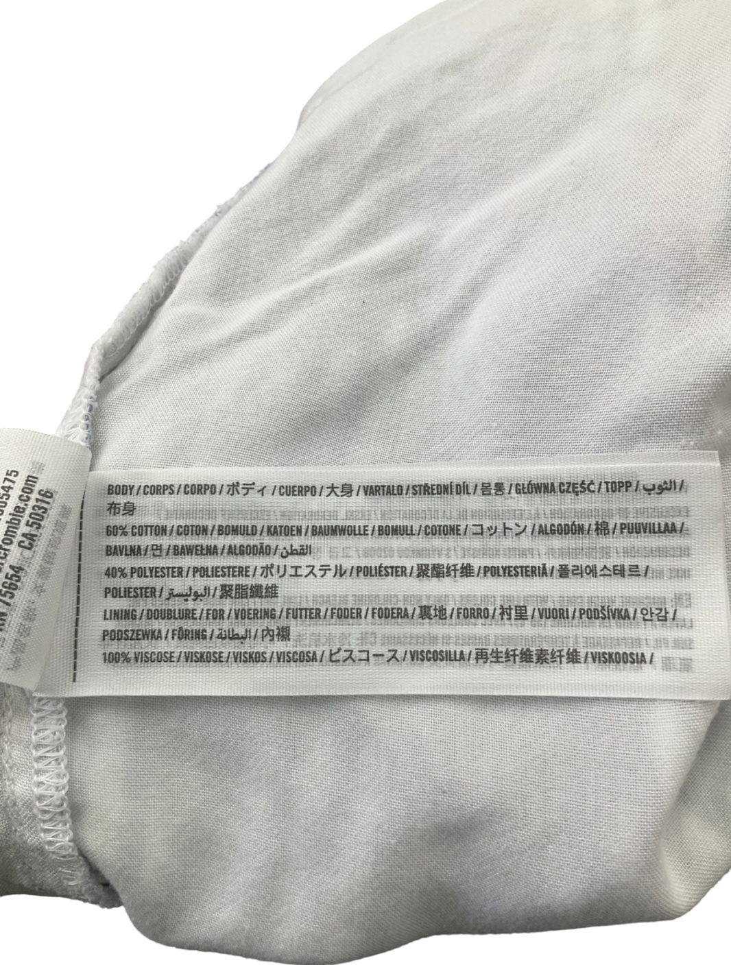 Abercrombie & Fitch White Cotton Blend Striped Pull On Shorts UK XL