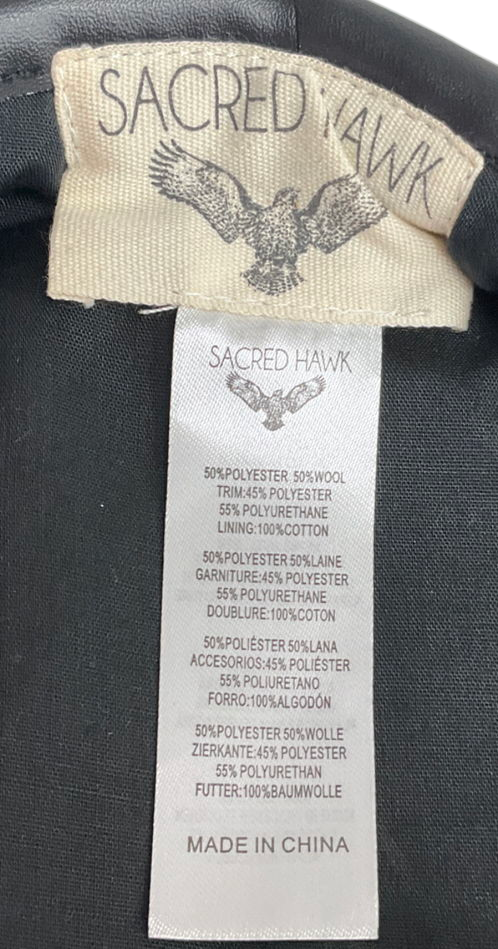 sacred hawk Black Embellished Beret Hat One Size