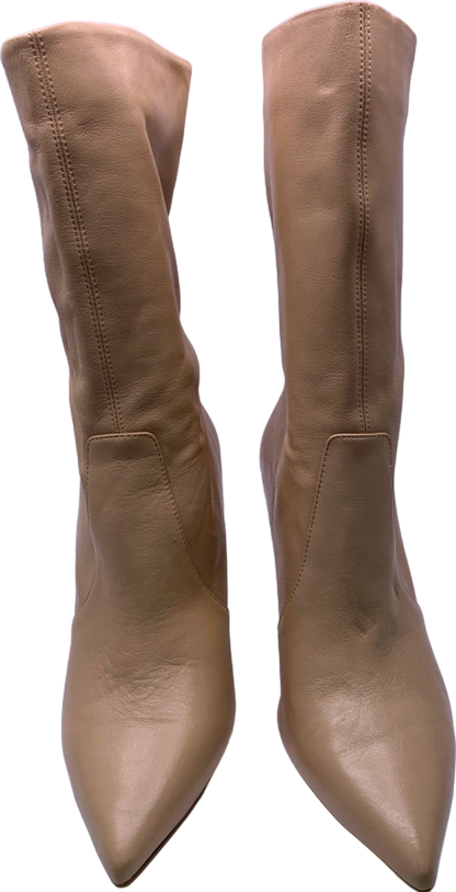 Zara Beige Pointed Toe Stiletto Boots EU 41 UK 8