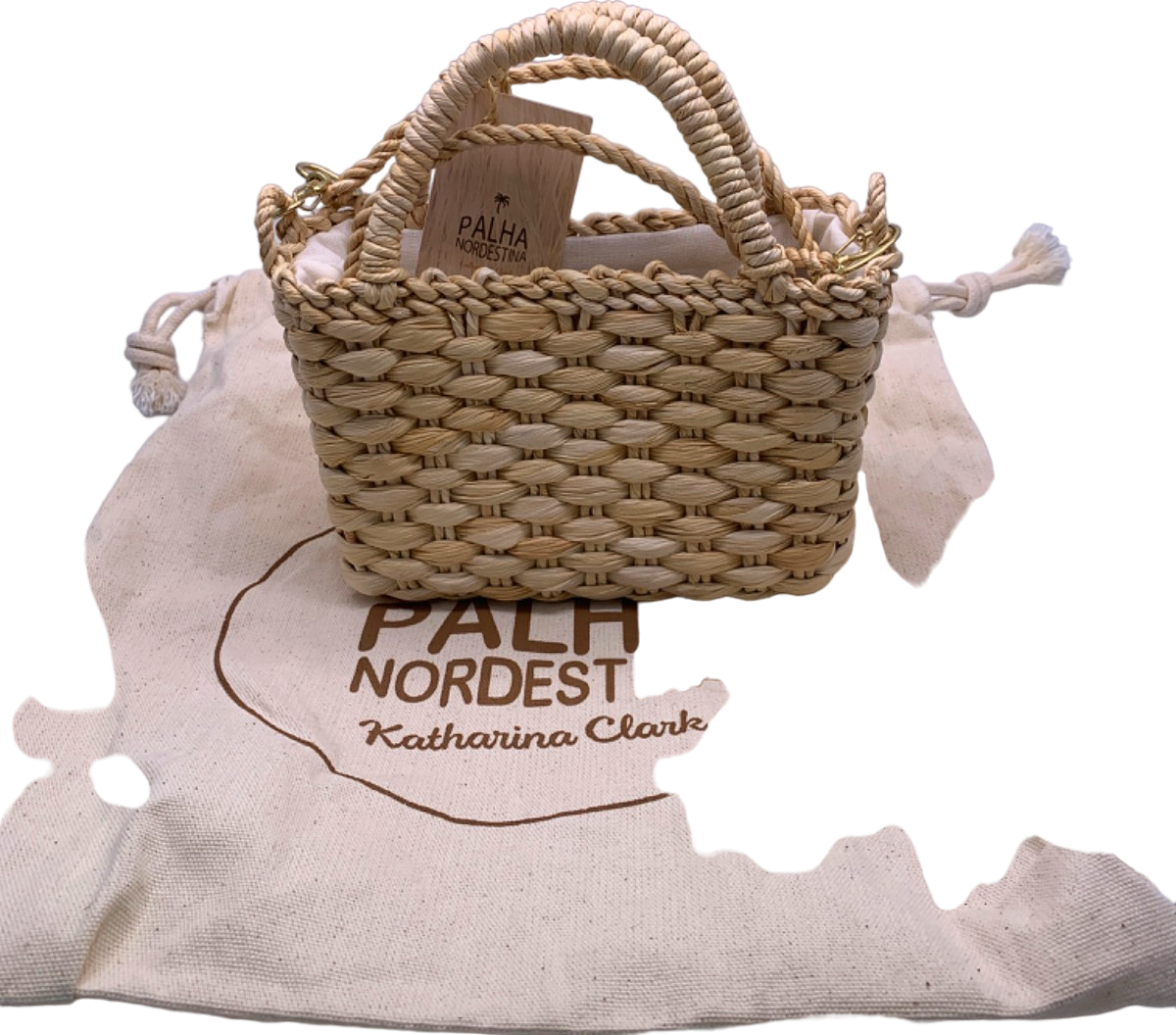 Palha Natural Woven Mini Basket Bag One Size