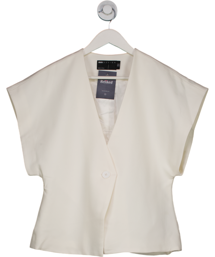 ASOS Cream Tailored Wrap Waistcoat UK 14