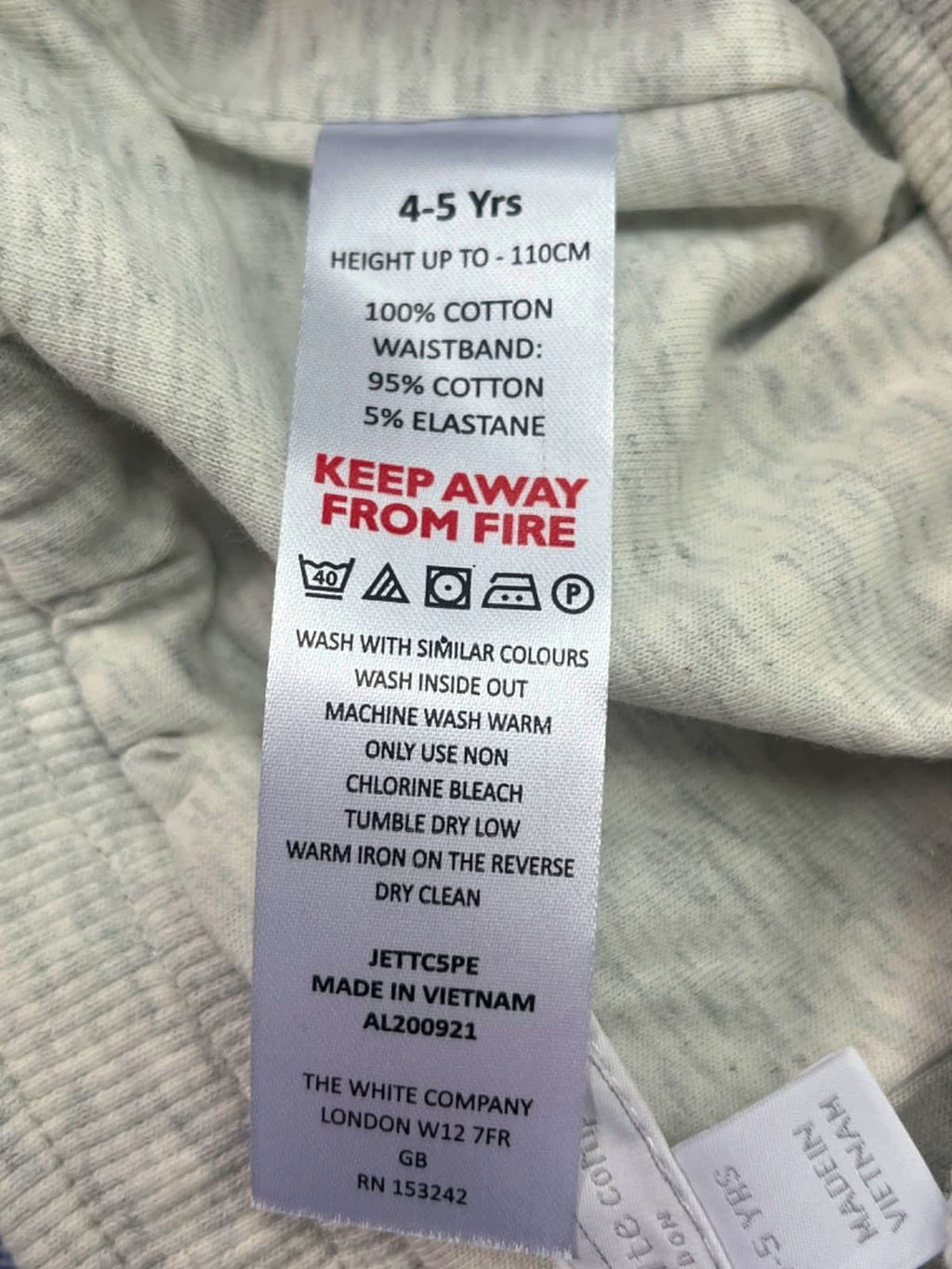 The Little White Company Pebble Jersey Waist Twill Trousers 4-5 Years