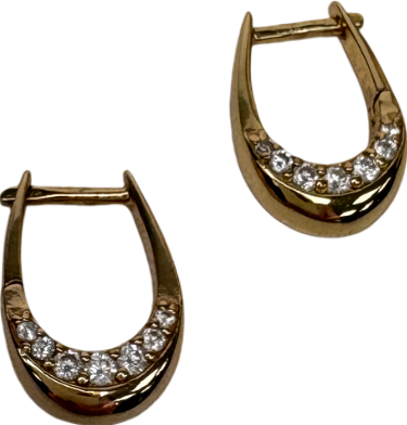 Astrid & Miyu Metallic 18k Gold Crystal Huggies