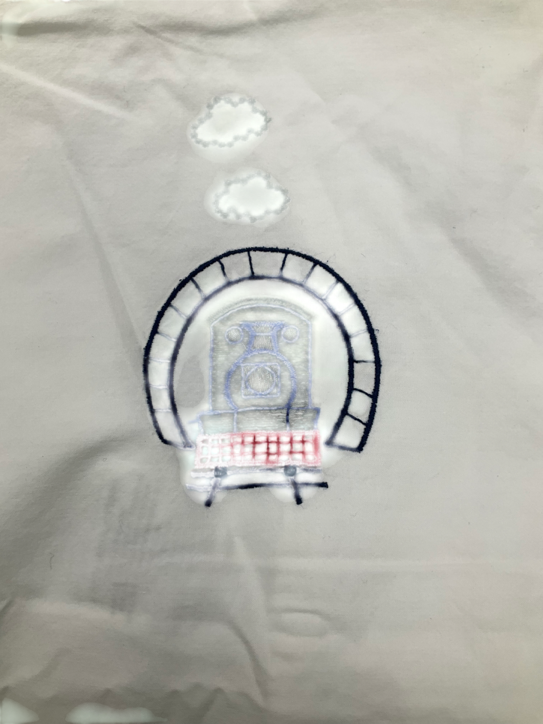 The White Company White Train Embroidered Cotton Bed Sheets - Single Bed One Size