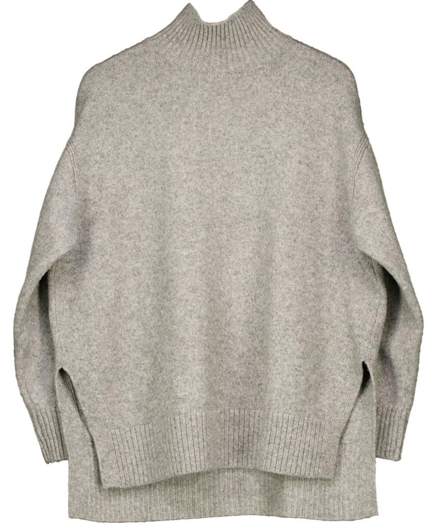 H&M Grey Wool Blend Roll Neck Jumper UK XL