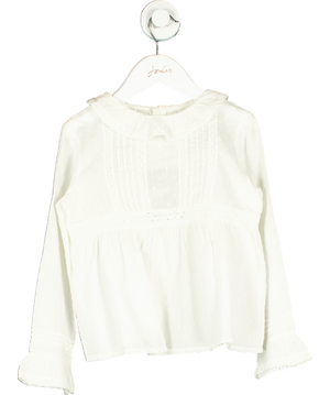 Bonpoint White Cotton Embroidered Blouse 6 Years