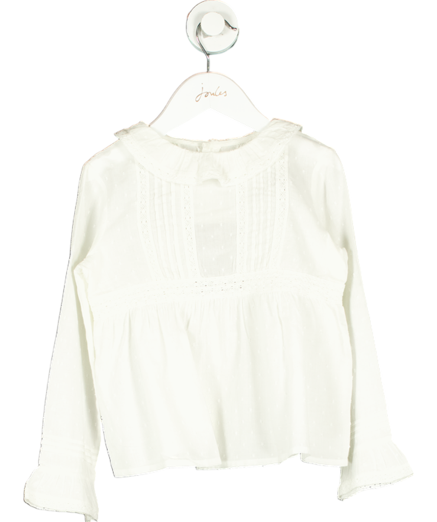Bonpoint White Cotton Embroidered Blouse 6 Years