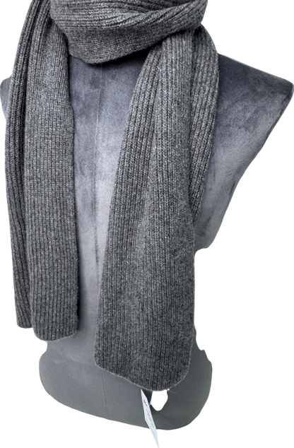 Grey Ribbed Supersoft Scarf One Size