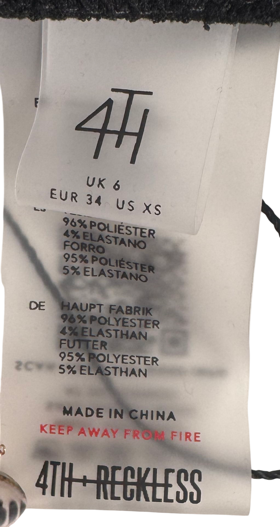 4th & Reckless Black Cecelia Bikini Bottom UK 6